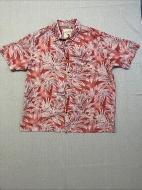 Island Republic 100% Silk Hawaiian Camp Shirt XL Tropical Palm Print